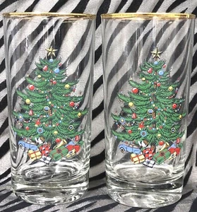 2 Cuthbertson CHRISTMAS TREE Flat Tumblers 5 & 1/2 holds 12oz. - Picture 1 of 3