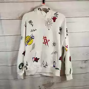 Chaqueta suéter con capucha Hollister blanca para equipos deportivos talla mediana - Imagen 1 de 7