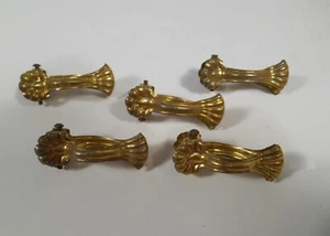 Pinzas de cortina de café de latón vintage abrazadera de cubierta 5 piezas 1,5" Alemania - Imagen 1 de 3