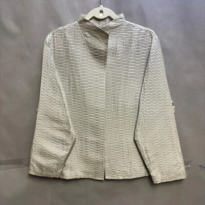 NWT Eileen Fisher 100% Silk Habutai Pleat Standard Collar Pebble Jacket Size XL - Picture 1 of 5