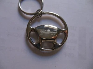 Budweiser   Logo / Steering Wheel ** { CHROME  Keychain } * Free  Shipping** - Picture 1 of 5