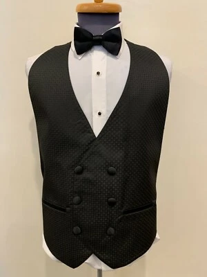 6 Button Double Breasted Geometric Patterned Formal Vest eight different colors  - Image 1 of 4