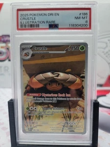 Pokémon Crustle 186/182 Sv10: Destined Rivals Holo 2025 PSA 8 - Imagen 1 de 4