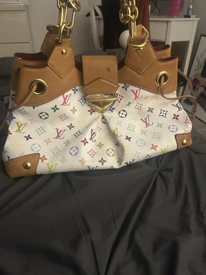 Louis Vuitton/Takashi Murakami Blanco Multicolor Lona Ursula - Imagen 1 de 4