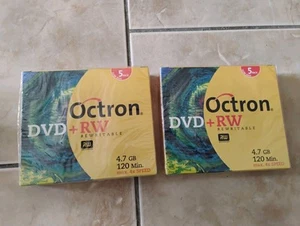 Lot de 2 DVD Octron + RW enregistrables réinscriptibles 4 x Slim-Box 5 Pack Max neuf et scellé - Photo 1/4