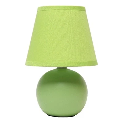 Creekwood Home Nauru 8.66" Traditional Petite Ceramic Orb Table Lamp Green - Image 1 of 4