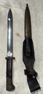 原版二战波兰 WZ22 Bayonet PERKUN 带鞘和青蛙免船 — 第 1/4 张图片