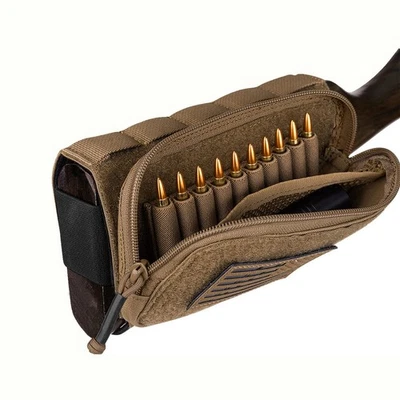 Tactical Stock Pack/Adjustable Shell Holder Cheek Rest Pouch for Long Action ... - Image 1 of 4