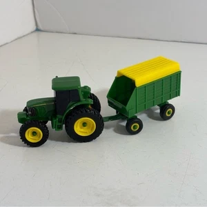 John Deere diecast green tractor and trailer farm equipment vehicles - Picture 1 of 13