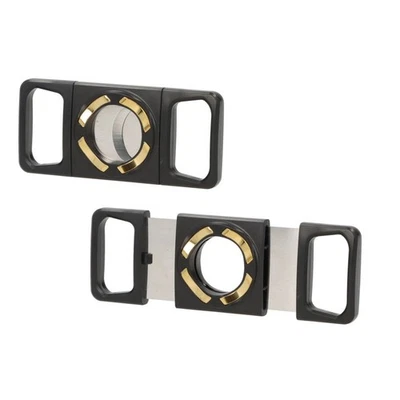 Zigarrenschneider | mit Ablage | für Ring 51 | schwarz goldfarben | abgerundet - Bild 1 von 2