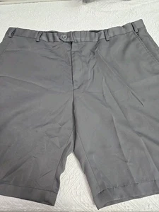 Jos A Bank Leadbetter Golf Shorts Grey Men 42 Reg Flat Front Comfort Waist - Picture 1 of 4