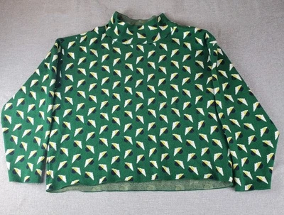 Suéter Anthropologie MAEVE Carys Cuello Simulado Grande Verde Geométrico Prendas de Punto  Foto 1 de 4