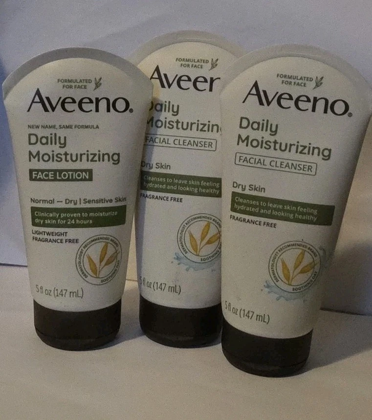 Limpiador facial hidratante diario 3Aveeno para piel seca/loción facial-5 oz Ea Foto 1 de 2