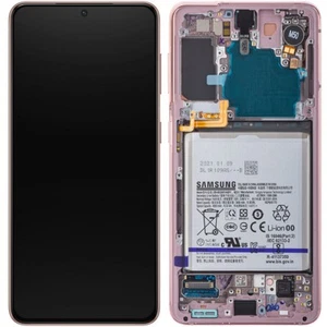 Original Samsung S21 5G G990, G991B LCD + cadre + bat violet GH82-24716B NEUF - Photo 1/2