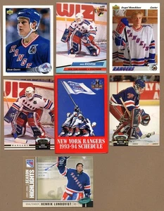 N.Y. Rangers Karten Lot & 1993 Spielplan mit 2005 Parkhurst Henrik Lundqvist RC #599 - Bild 1 von 2