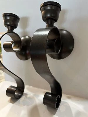 Wall Decor  Candle Holders Heavy Solid Metal Sconce Home Decor Brushed Bronze - Image 1 of 4