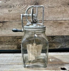 Vintage Dazey, No. 40 Butter Churn, Glass Jar, Hand Crank Paddles - Picture 1 of 9