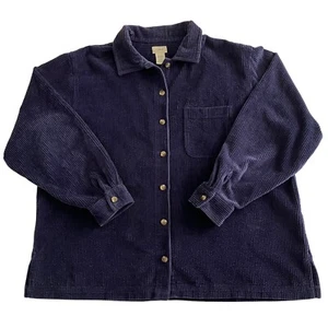 L.L. Bean Womens Vintage 90s Corduroy Shacket Shirt GORP Classic Retro Size 1X - Picture 1 of 8