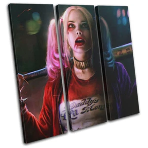 Suicide Squad Harley Quinn Movie Greats TREBLE CANVAS WANDBILD Bild Druck - Bild 1 von 1