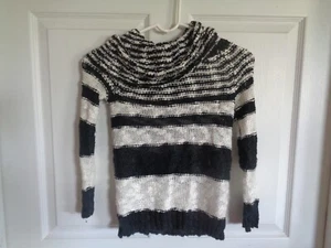 Suéter estilo cuello alto para niñas - Justice - negro/blanco - talla 7 - Imagen 1 de 1