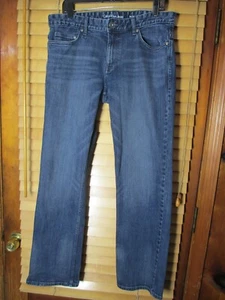 Calvin Klein Regular Fit Straight Leg Men's 34x32 Denim Blue Jeans Dark Wash - Picture 1 of 6