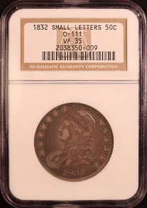 1832 Capped Bust Half Dollar 'Small Letters' O-111 - NGC VF35 -Nice Album Toning - Picture 1 of 7