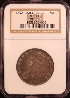 1832 Capped Bust Half Dollar 'Small Letters' O-111 - NGC VF35 -Nice Album Toning - Image 1 of 4