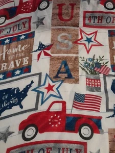 4th of July SCARF Red Truck, USA Patriotic Sheer 63" x 13.8" NEW  - Picture 1 of 5