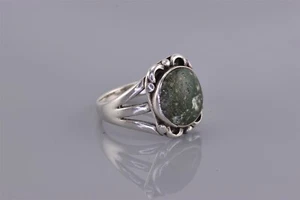 Anillo de triple banda jaspe verde nativo americano plata esterlina talla 925: 7,5 - Imagen 1 de 8