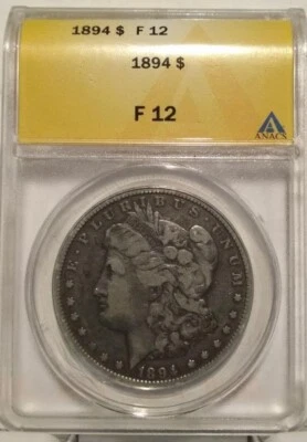 1894 $1 Morgan dollar ANACS F12 - Image 1 of 4