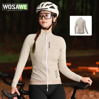 WOSAWE Women Cycling Top Winter Fleece Warm Reflective Riding Jacket Sportswear - Image 1 of 4