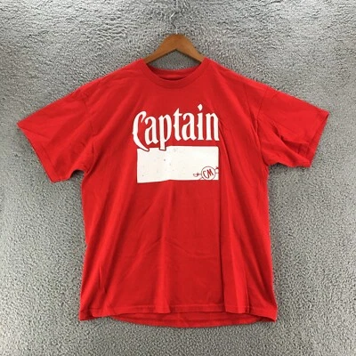 Captain Morgan Graphic Tee Tshirt Mens XL Red Cotton Crew Neck Short Sleeve Logo - Image 1 of 4
