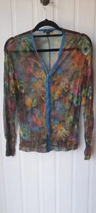 VERGE Size S Women's Mesh Multicoloured Floral Lightweight L/S Jacket, From NZ - Picture 1 of 9