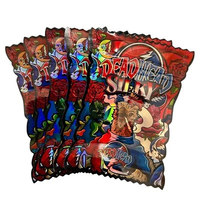 Bolsas de Mylar Sellables 3.5G Holográficas Mylar Bolsas de Embalaje Cabeza Muerta Sedosa Foto 1 de 4