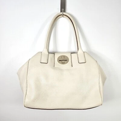 Kate Spade Stevie Bexley Ivory Pebbled Leather Shoulder Bag Boho Turnlock - Image 1 of 4