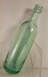 Antique Torpedo bottle 9 1/4" Aqua Green Round Bottom #38 Vintage Glass - Picture 1 of 7