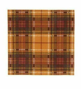 Servilletas de papel a cuadros naranja y marrón de 50 quilates - grandes fiesta de Acción de Gracias de 6,5" x 6,5" - Imagen 1 de 2