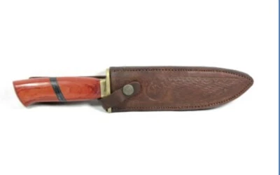 Timber Rattler Hunter Bowie Fixed Blade Knife TR111 12" Leather Sheath - Image 1 of 4