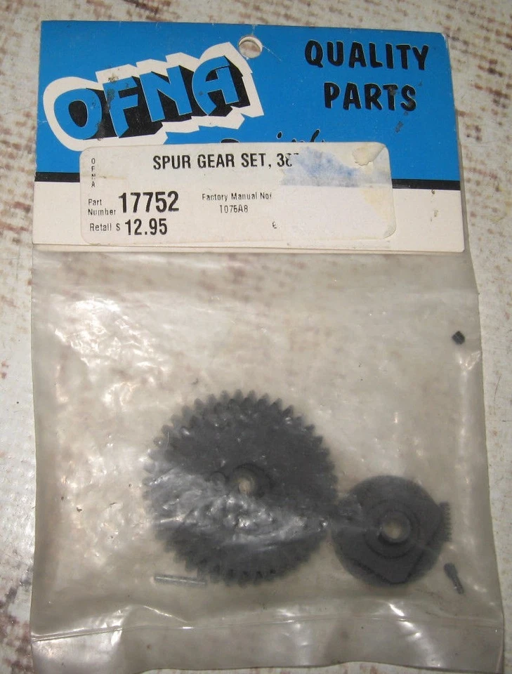 Vintage RC OFNA Black Nylon Spur Gear Set 38 & 42 Tooth 17752 NEW - Image 1 of 1