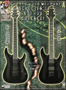 Guitarra Schecter BlackJack C-1 Hellraiser C-1 2005 anuncio 8 x 11 impresión de anuncio - Imagen 1 de 3