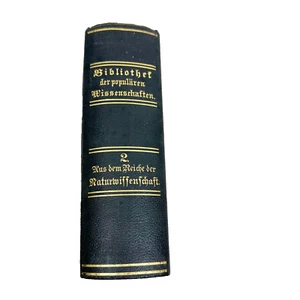 German Popular Science Library Volume 2 Natural Science Book HB 1878 - Picture 1 of 8