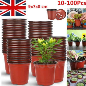 10/100Pack Plastic Plant Flower Pots Nursery Seedlings Pot Plant For Home Garden - Picture 1 of 17