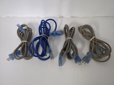 LOT OF 4 WELL WS-001H  10A 125V SHIN E115330 HOSPITAL GRADE 10FT, 3 GRAY, 1 BLUE - Image 1 of 3