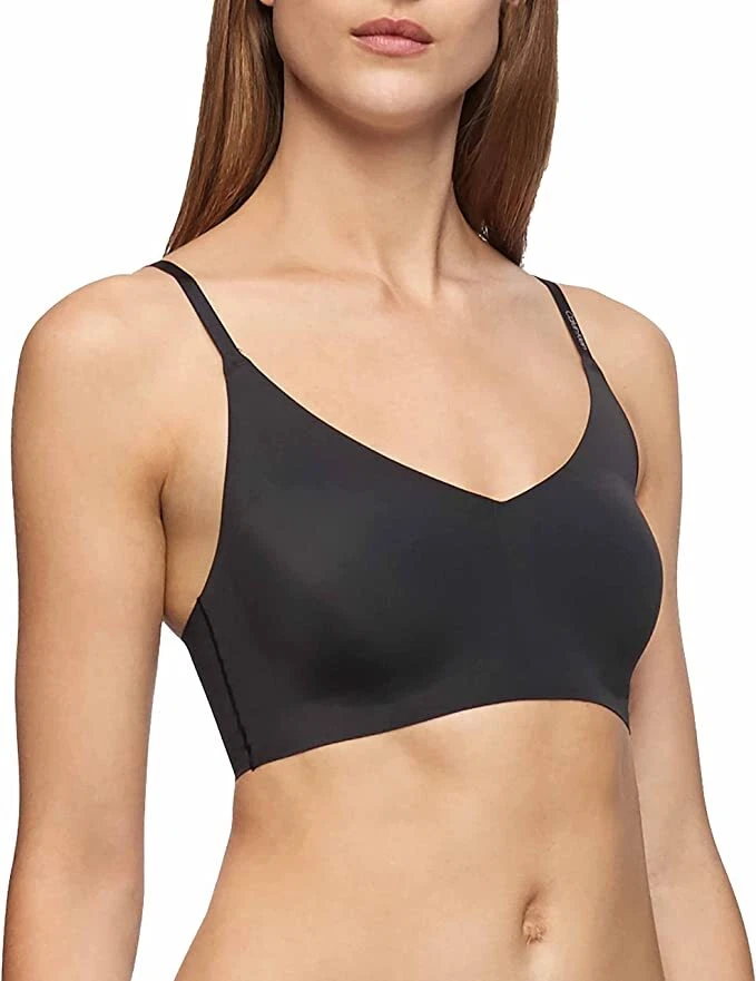 Calvin Klein Invisibles Lined Triangle Bralette Bra Black Size M Qf5753