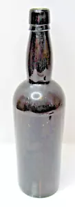 Botella de cerveza de whisky antigua vintage ámbar oscuro marrón 1875 barra de color V #BL-3 - Imagen 1 de 8