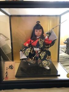 Kyugetsu Samurai Doll in case - Tokyo Japan