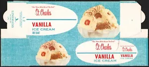 Vintage box ST CHARLES Ice Cream Vanilla Missouri Quart 1956 unused n-mint+ - Picture 1 of 2