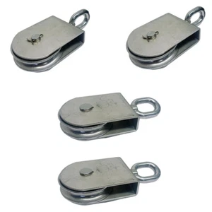 Marine 2" Sheave Square Block 3/8" Rope Pulley 1000Lb WLL Stainless Steel 4 Pcs - Picture 1 of 7