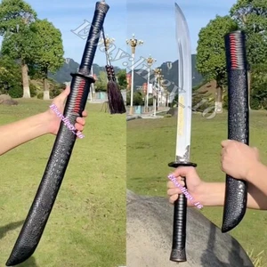 Battle Ready Chinese Saber Knife High Carbon Steel Outdoors Broadsword Dao Sword - Picture 1 of 11