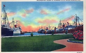 Mobile Alabama Alltagsszene in Alabama State Docks Postkarte - Bild 1 von 2